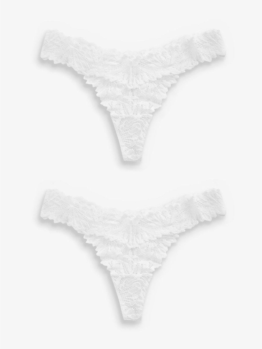 Next - Dames - Set van 2 kanten ultiem comfort strings - Wit