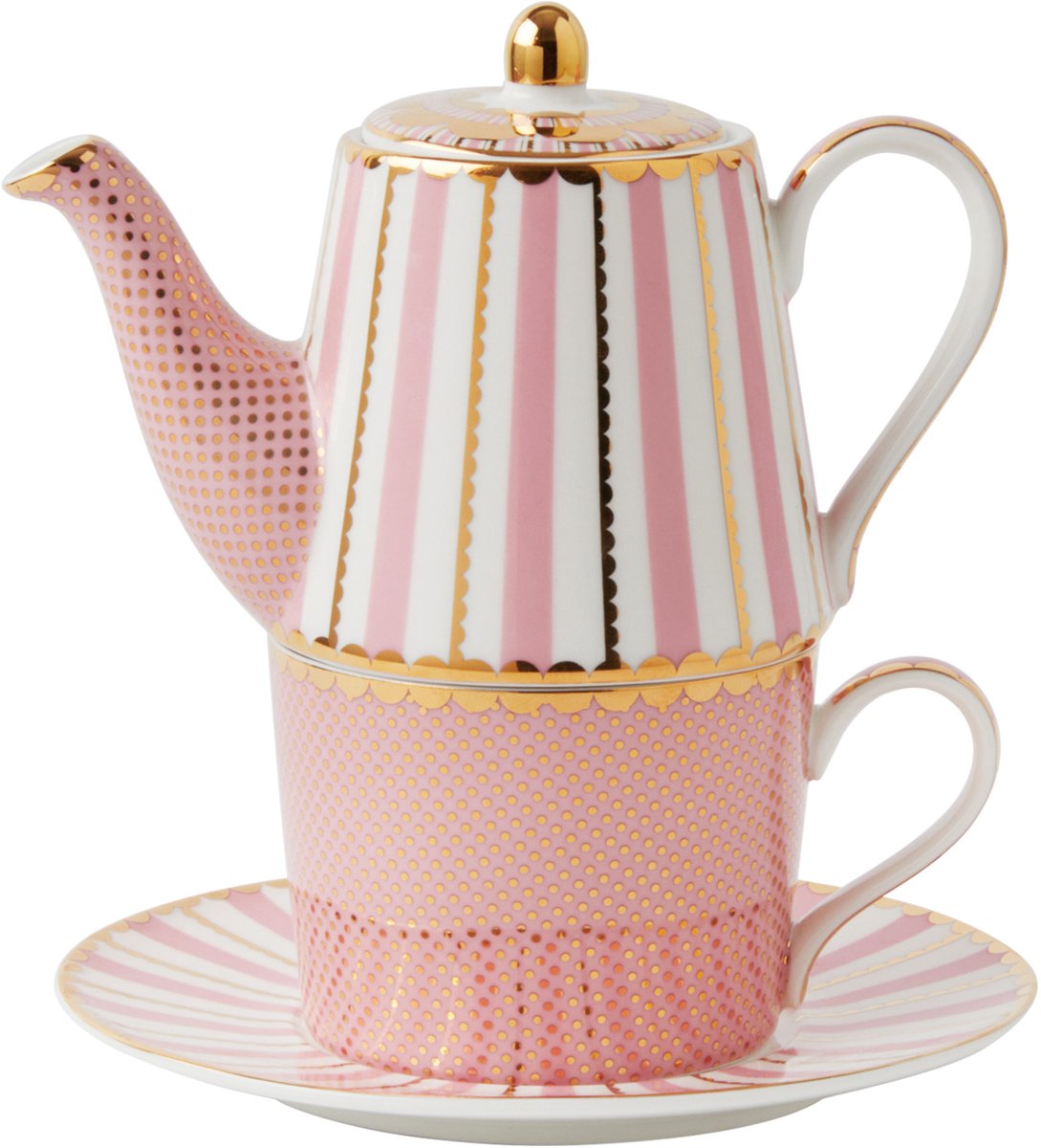 Maxwell and Williams - Tea for one set Roze - Porselein - Cadeau