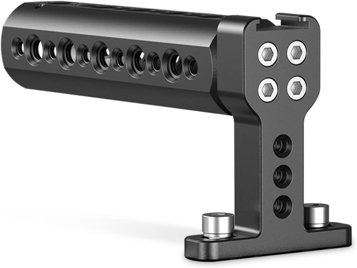 Camera Handgreep - Top Handle - Stabiliteit Verbeteren - Geïntegreerde Koude Schoen - 14.8 x 10.5 cm - Zwart
