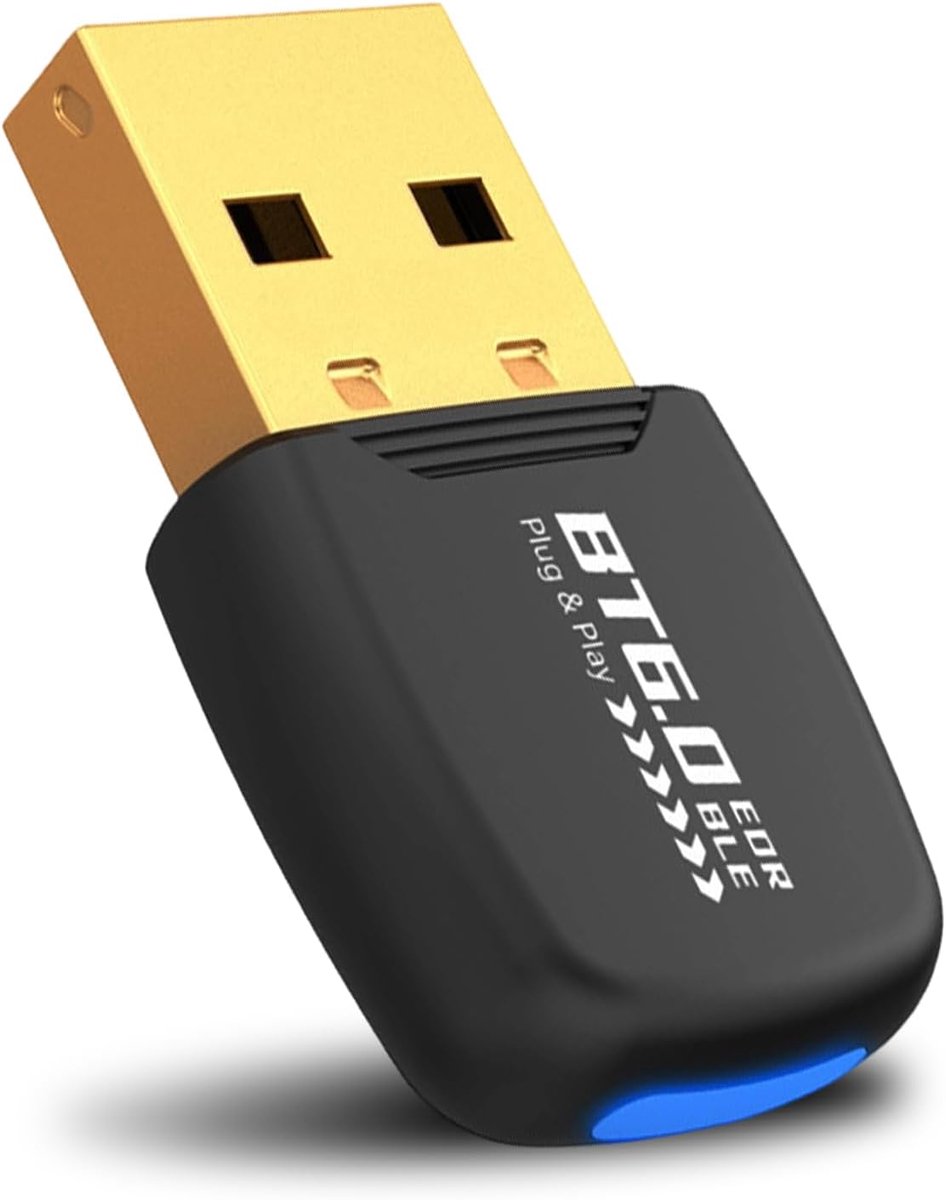 Bluetooth Adapter - USB Dongle - Draadloze Verbinding - Plug en Play - Lange Afstand - Zwart