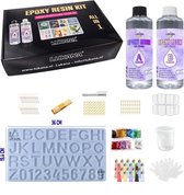 Lukana Epoxy Starterspakket - Epoxy Giethars Voordeelpakket - 500 gram Epoxy + Sleutelhanger Set - Epoxy Letters - Epoxy Hobbypakket - Sieraden Maken - Beertjes
