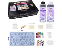 Lukana Epoxy Starterspakket - Epoxy Giethars Voordeelpakket - 500 gram Epoxy + Sleutelhanger Set - Epoxy Letters - Epoxy Hobbypakket - Sieraden Maken - Beertjes
