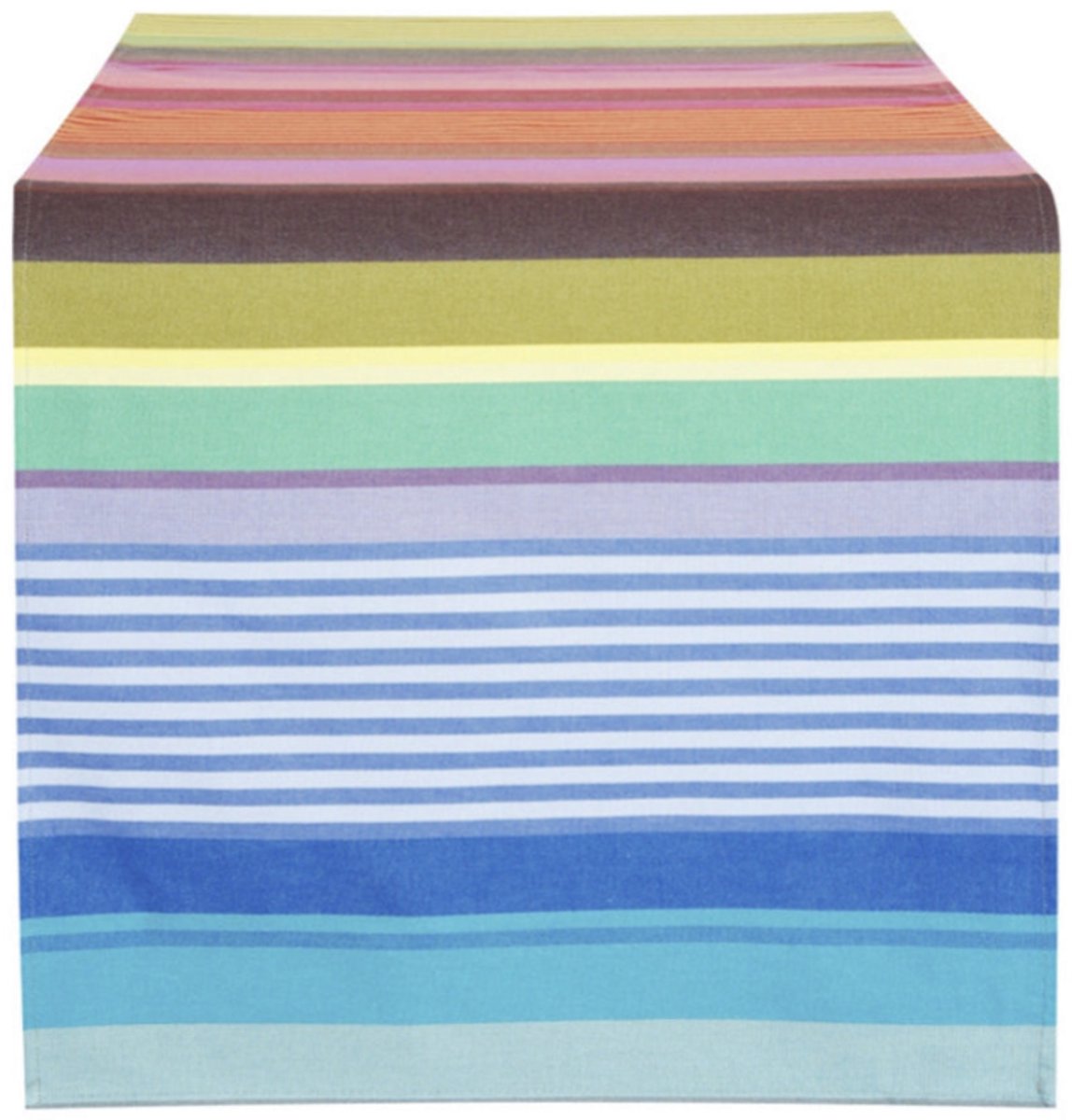 Kleurmeester.nl | Afwasbare tafelloper Surfing - Katoen | 50 cm x 160 cm | Multicolor Gestreept