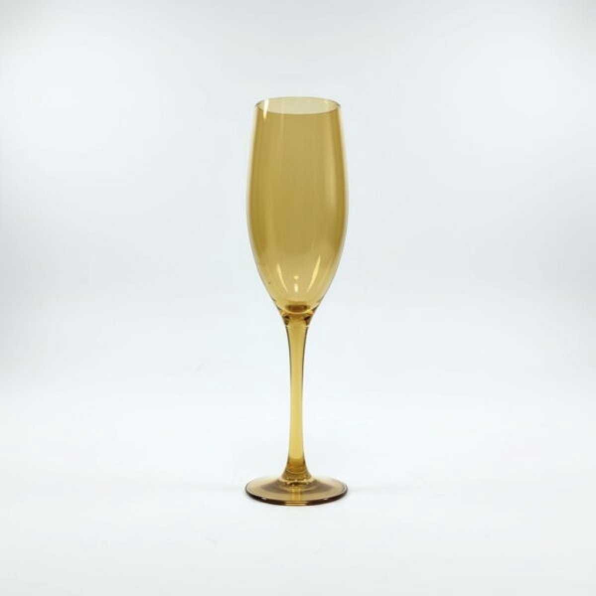 Vino – luxe vaas van amberglas met verfijnde steel - Goud