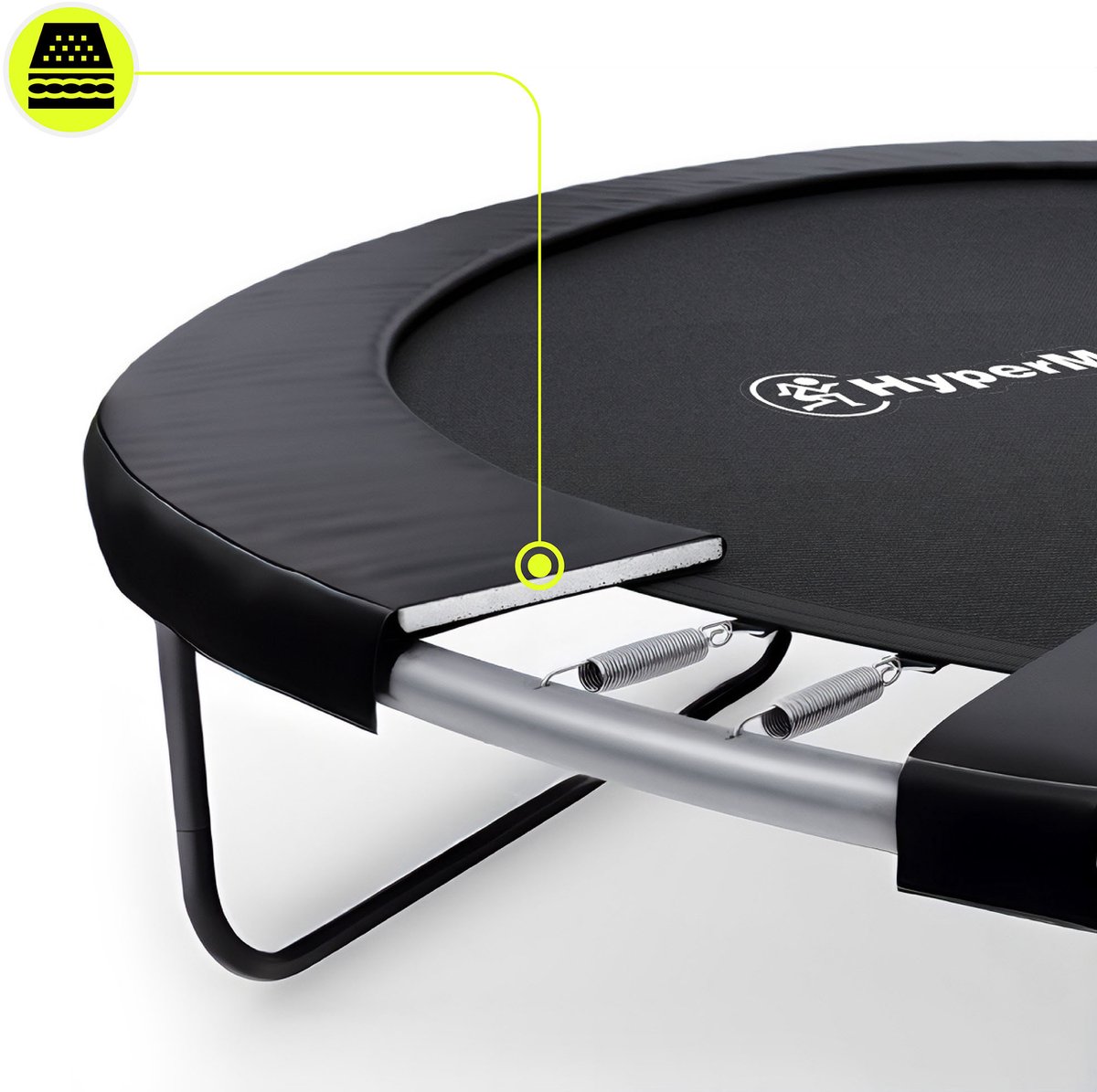 HyperMotion Kindertuintrampoline 3+, trampoline met ladder en binnennet voor huis en tuin, kinderspeelplaats, kindertrampoline, dubbele poten, 366 cm, 12 ft — afbeelding 4