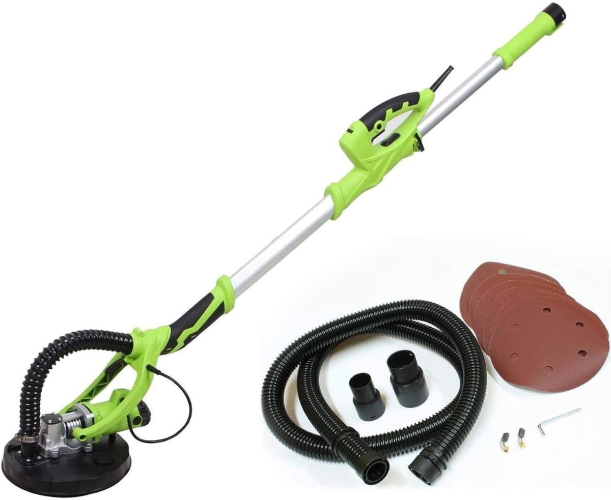 Core® Langnekschuurmachine – Wandschuurmachine 710 W – Plafondschuurmachine Inclusief 6 Slijpschijven - Groen - 126cm x 30cm x 26cm