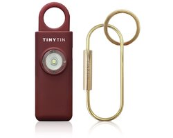 TinyTin® Persoonlijk Veiligheidsalarm 130 dB – Draagbaar Alarm Sleutelhanger – Wine Red
