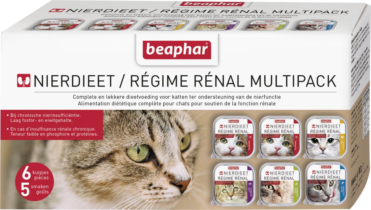 Beaphar Nierdieet Taurine - Kattenvoer - Zalm - Kip - 0,006 kg