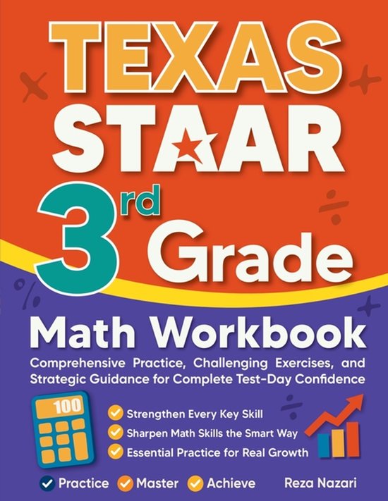 Texas STAAR 3rd Grade Math Workbook - cover
