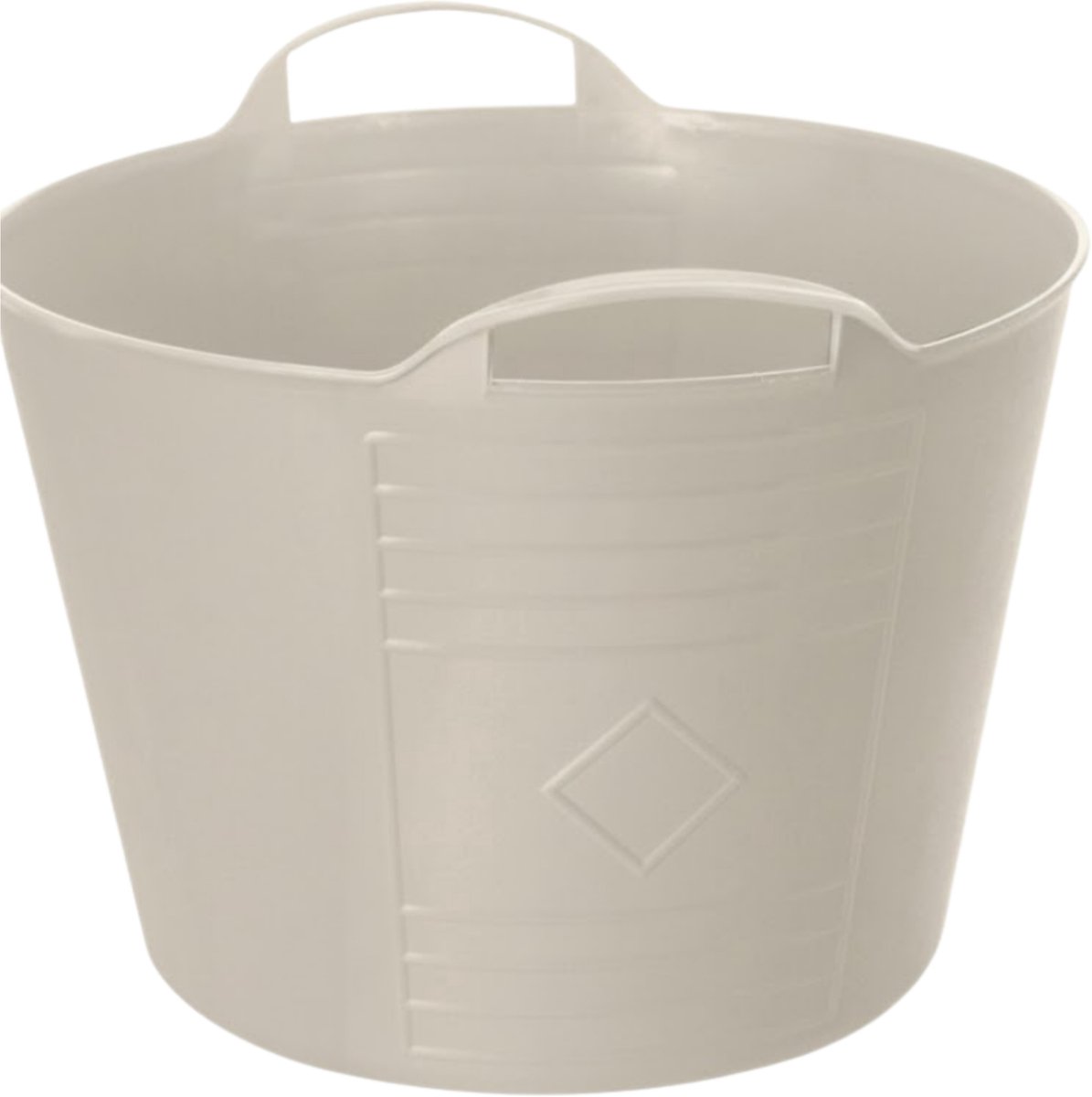 Excellent houseware Flexibele kuip / emmer - beige - 15 liter - kunststof - 35 x 28 cm