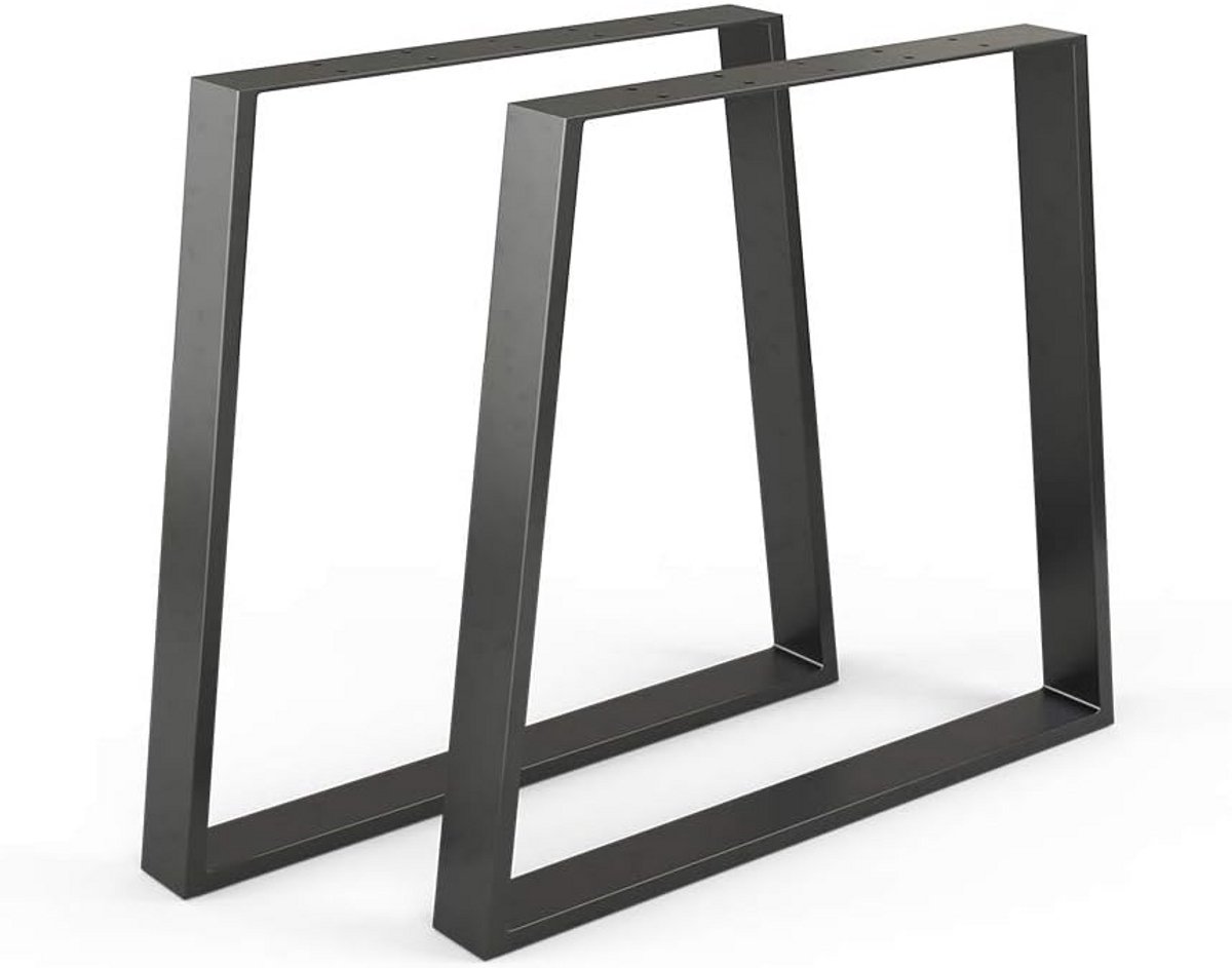 Set van 2 Zwarte Trapezium Tafelpoten voor Eettafel in Loft Stijl