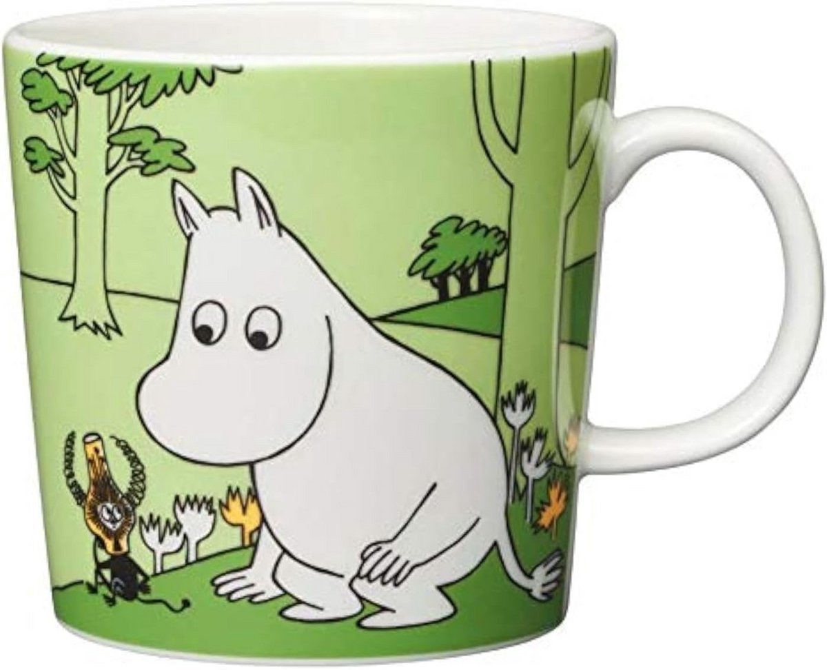 Keramische Mok 300ml met Moomintrol Dessin - Groen