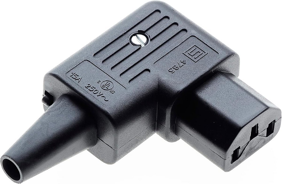 Herbedraadbare C13 IEC Stekker Haakse Vrouwelijke Voedingsconnector