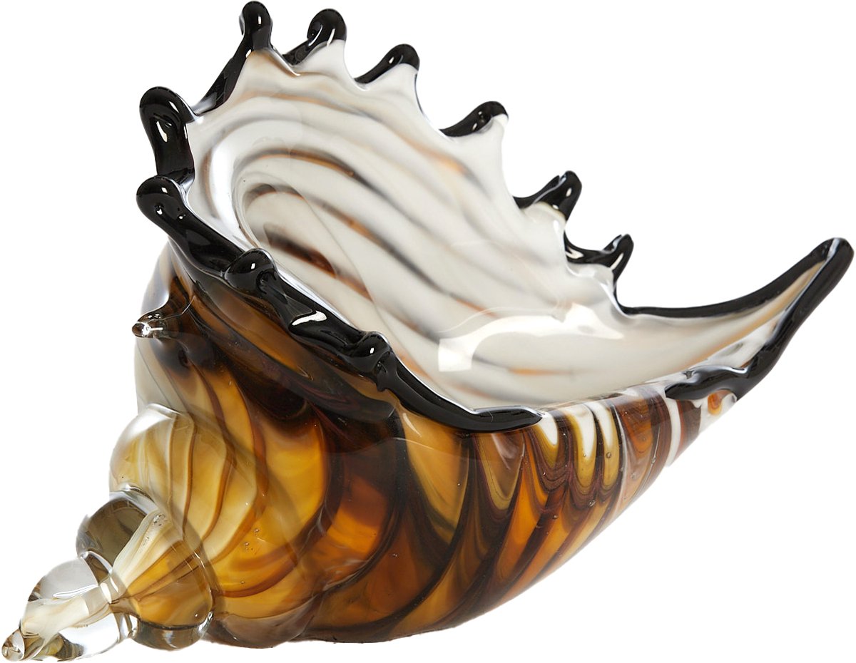 Light&living Ornament 28x12x16 cm SHELL glas bruin-brons+wit