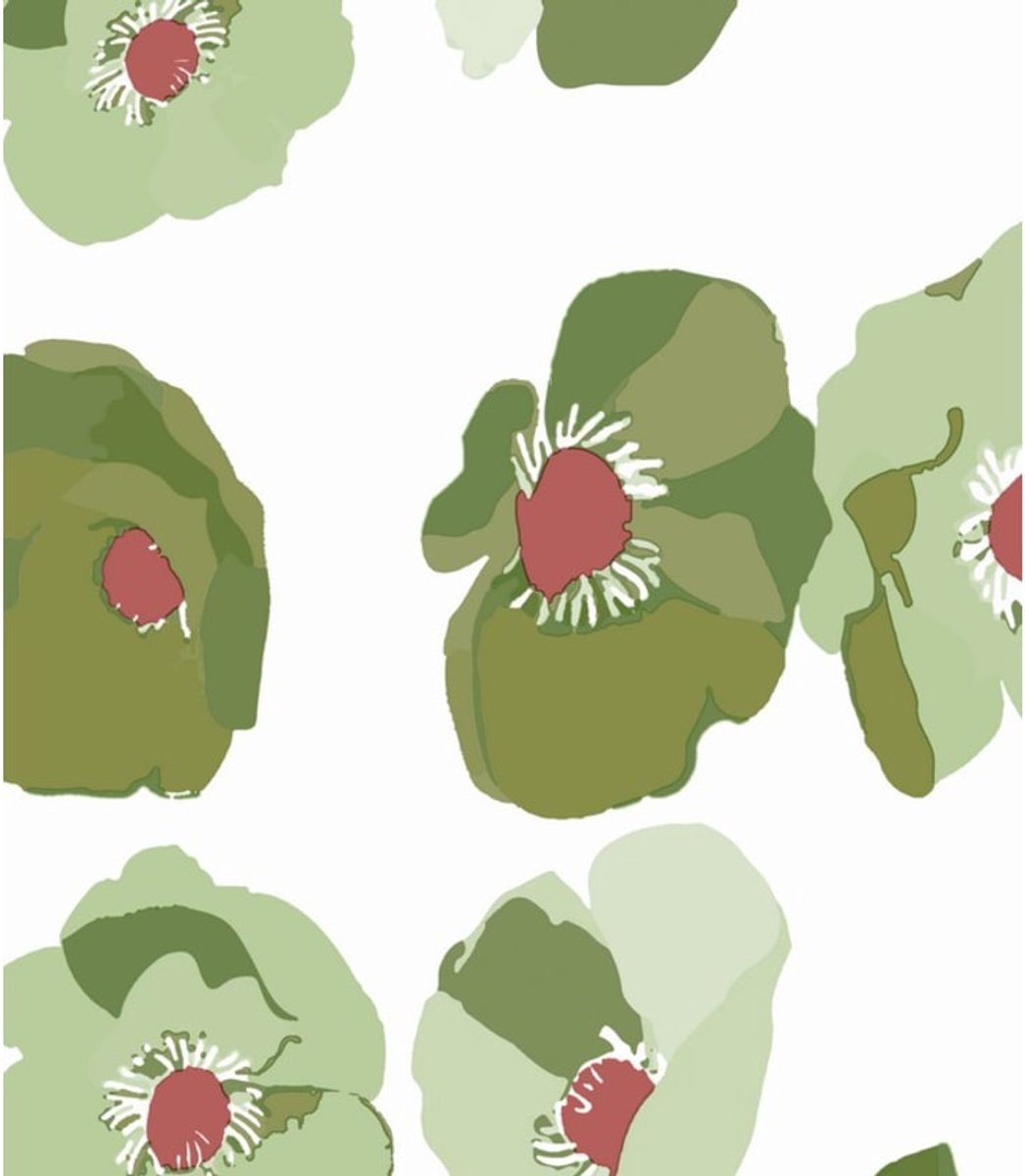 BINK Bedding Tafelkleed - Tafelzeil Poppy Green - PVC 500 x 140 cm - afneembaar - feest - feestdecoratie - kinderfeestje - verjaardag - buiten eten