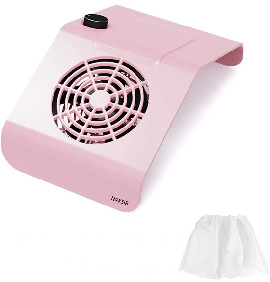 NAXSIR Nagelstofzuiger voor Manicure & Pedicure - Sterke Zuigkracht, Uitschuifbaar Filter, Laag Geluid - Tafelmodel Nagel Stofafzuiger