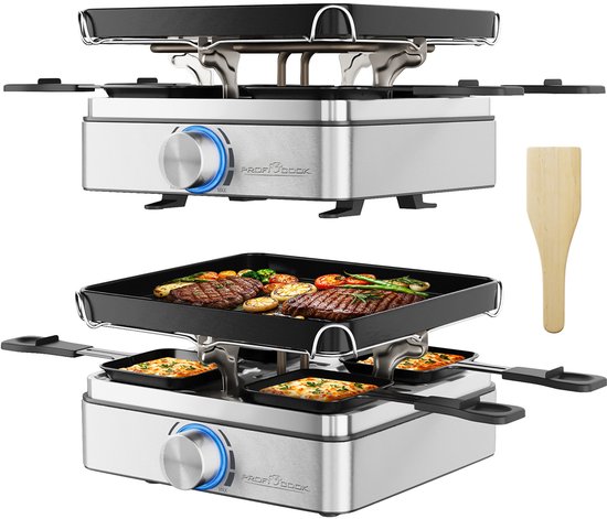 ProfiCook RG 1301 - Raclette grill - Gourmetset - 4 personen -RVS — afbeelding 2