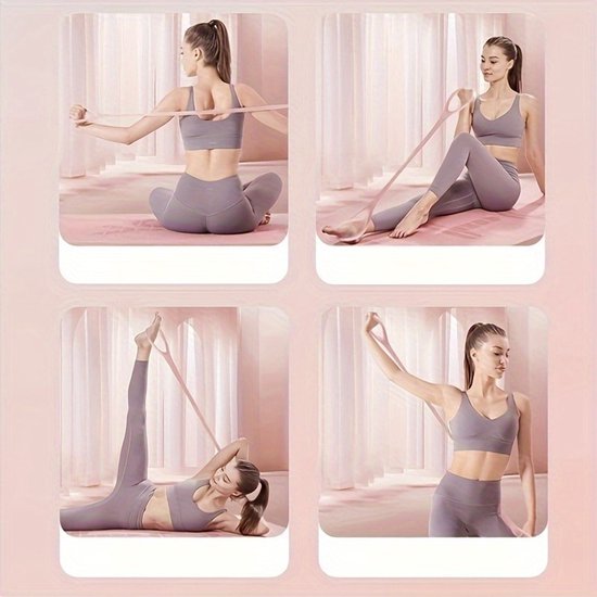 Yoga Stretch Bands - for Physiotherapy - Gymnastics Exercises - Yoga-oefenband - Rekband - Weerstandsband - Voor training en fitness - Blauw - LOUZIR van Merkloos — afbeelding 4