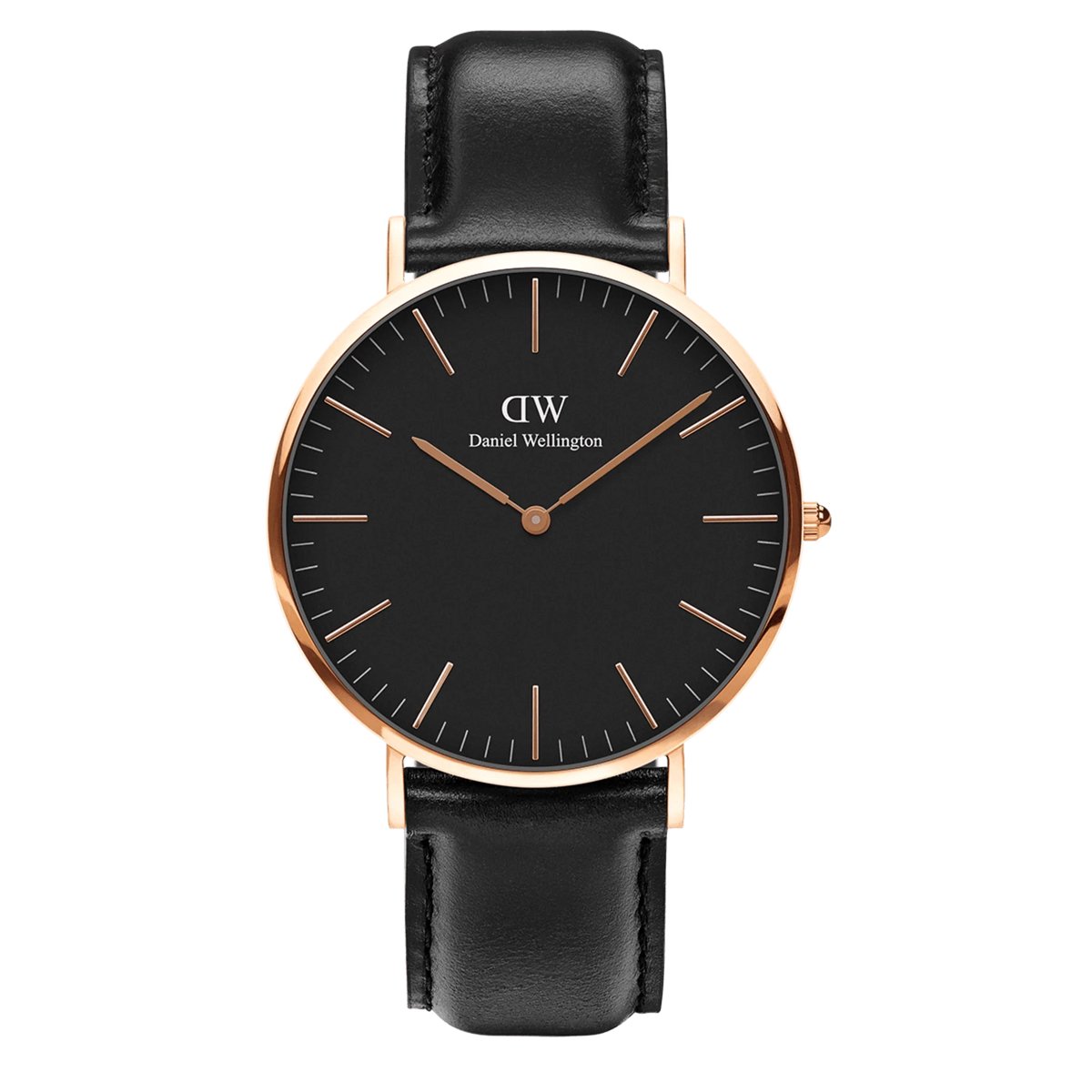 Daniel Wellington DW00100127 Classic Black Sheffield - Horloge - Leer - Zwart - Ø 40 mm