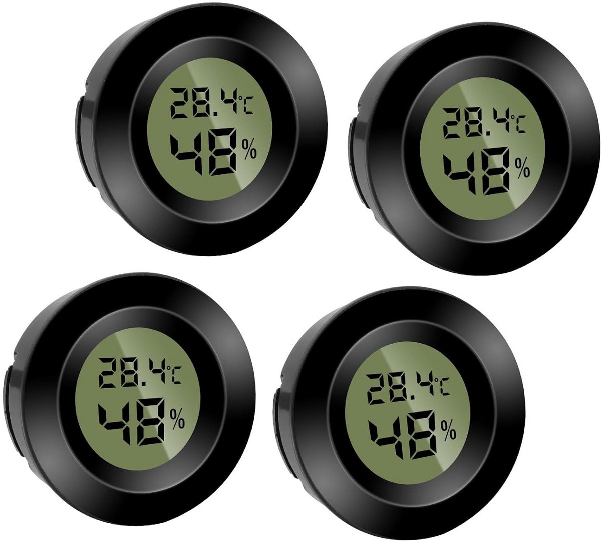 Ronde Digitale Mini Thermometer Hygrometer voor Binnen en Kantoor