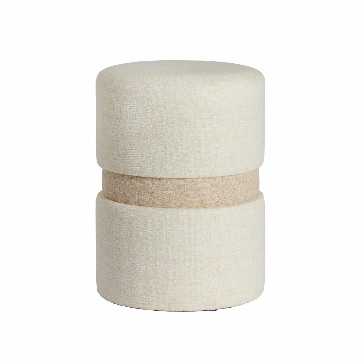 Poef Novira - Beige - Ø35x46cm - Modern
