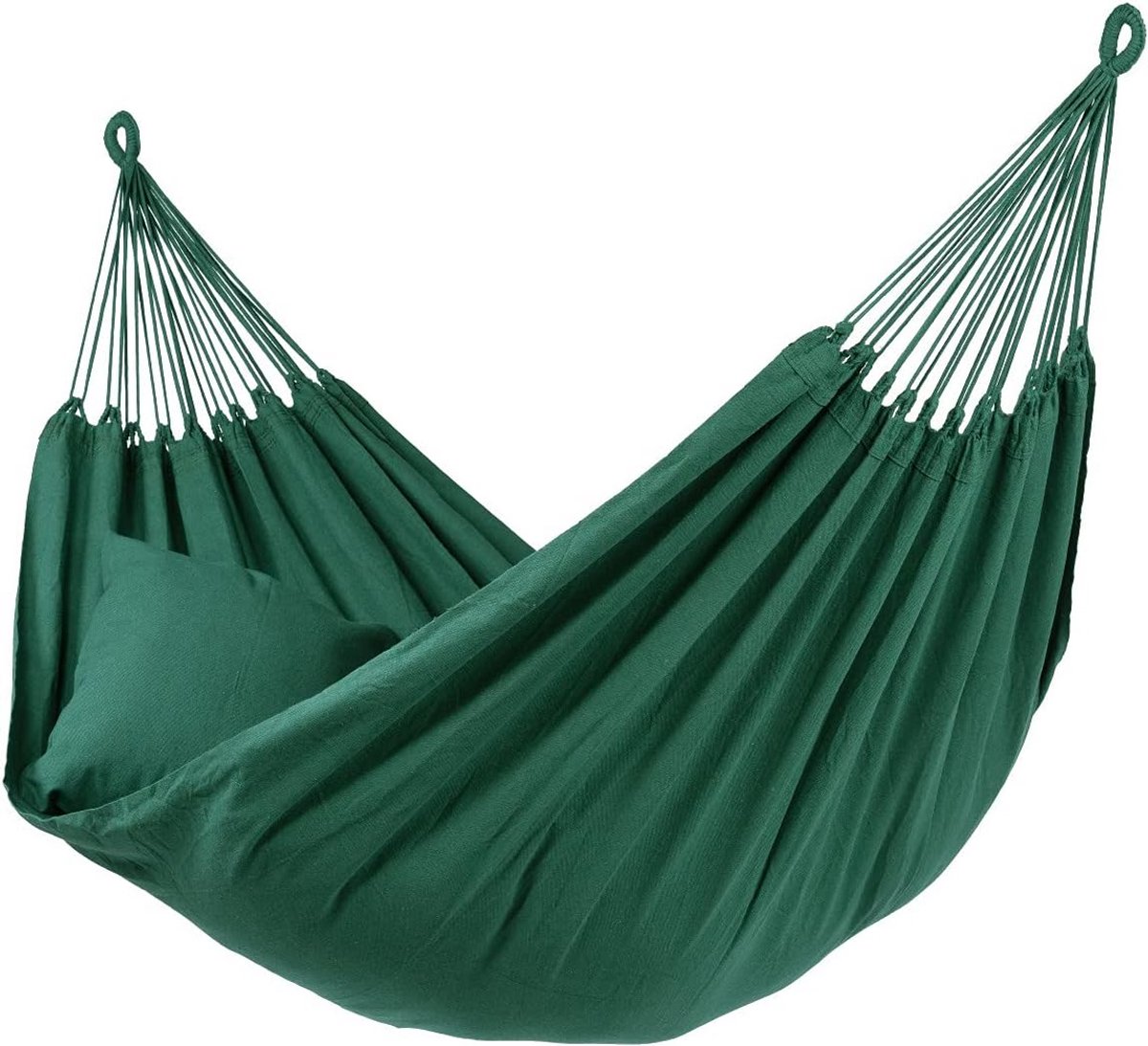 Comfortabele Stalen Lighangmat met Houten Spreidstokken in Groen