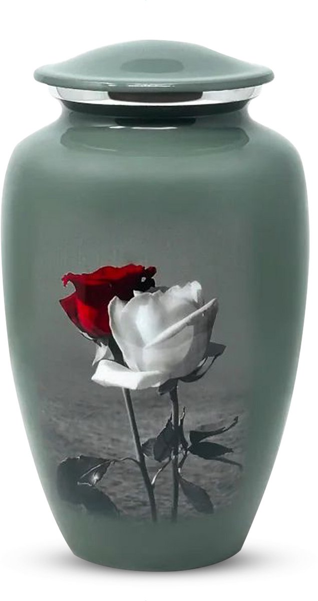 XXL As Urn - 3.5 Liter - Crematie Urn - Uniek - Voor Huisdieren of Menselijk As - Crematie As - Mini Urn - Decoratie Urn - Grey Rose
