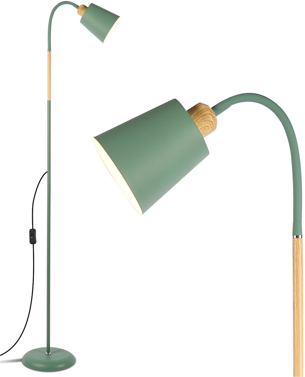 ANTEN Industriële Vloerlamp Groen - Ovale lampenkap - MAX60W E27 fitting - excl. lichtbronnen