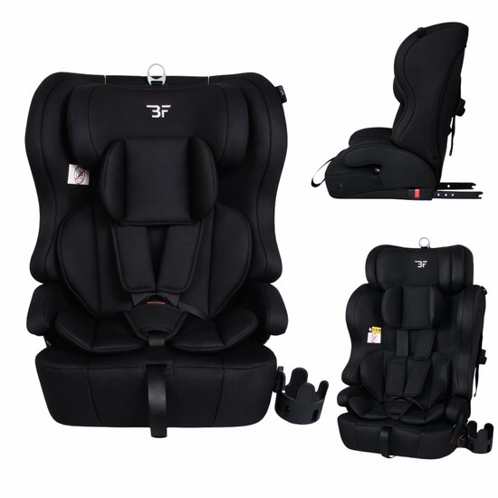 Bebies First Autostoel Isofix Grandtour Allure Groep 1/2/3 9-36 kg (76 tot 150 cm) Vanaf 15 maanden tot 12 jaar – Isofix & i-Size - Met Bekerhouder - Zwart