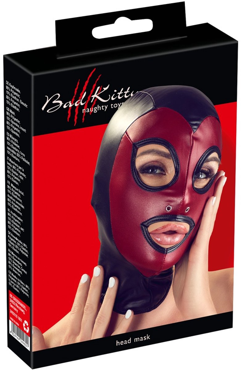 Hoofdmasker met Neusgaten - Zwart / Rood