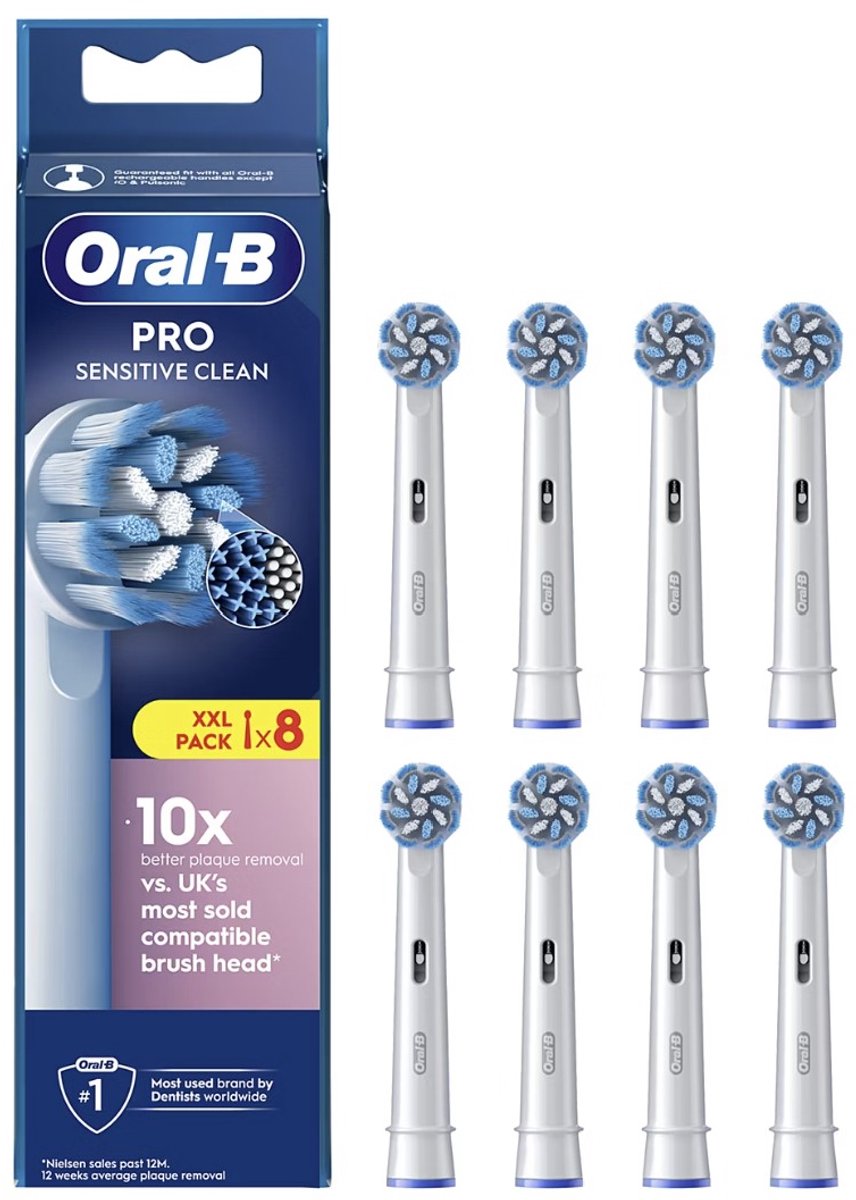 Oral-b PRO Sensitive Clean Opzetborstels 8 Stuks - Opzetborstels voor Elektrische Tandenborstel