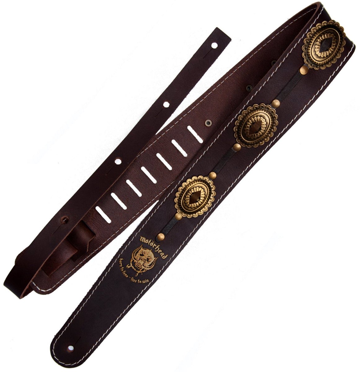 Richter 1568 Motörhead Concho Guitar Strap Brown / Old Brass