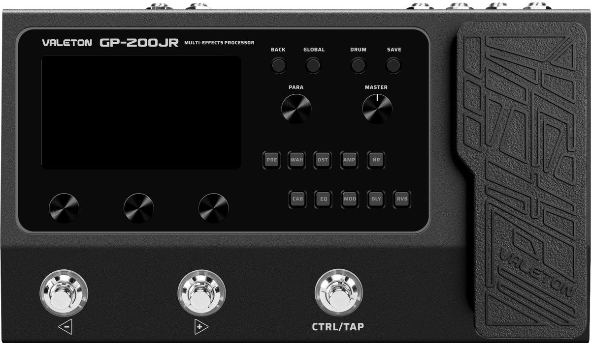 Valeton GP-200JR Multi effecten pedaal multi-effects processor with IR + amp/cab simulation + effects + looper + audio interface