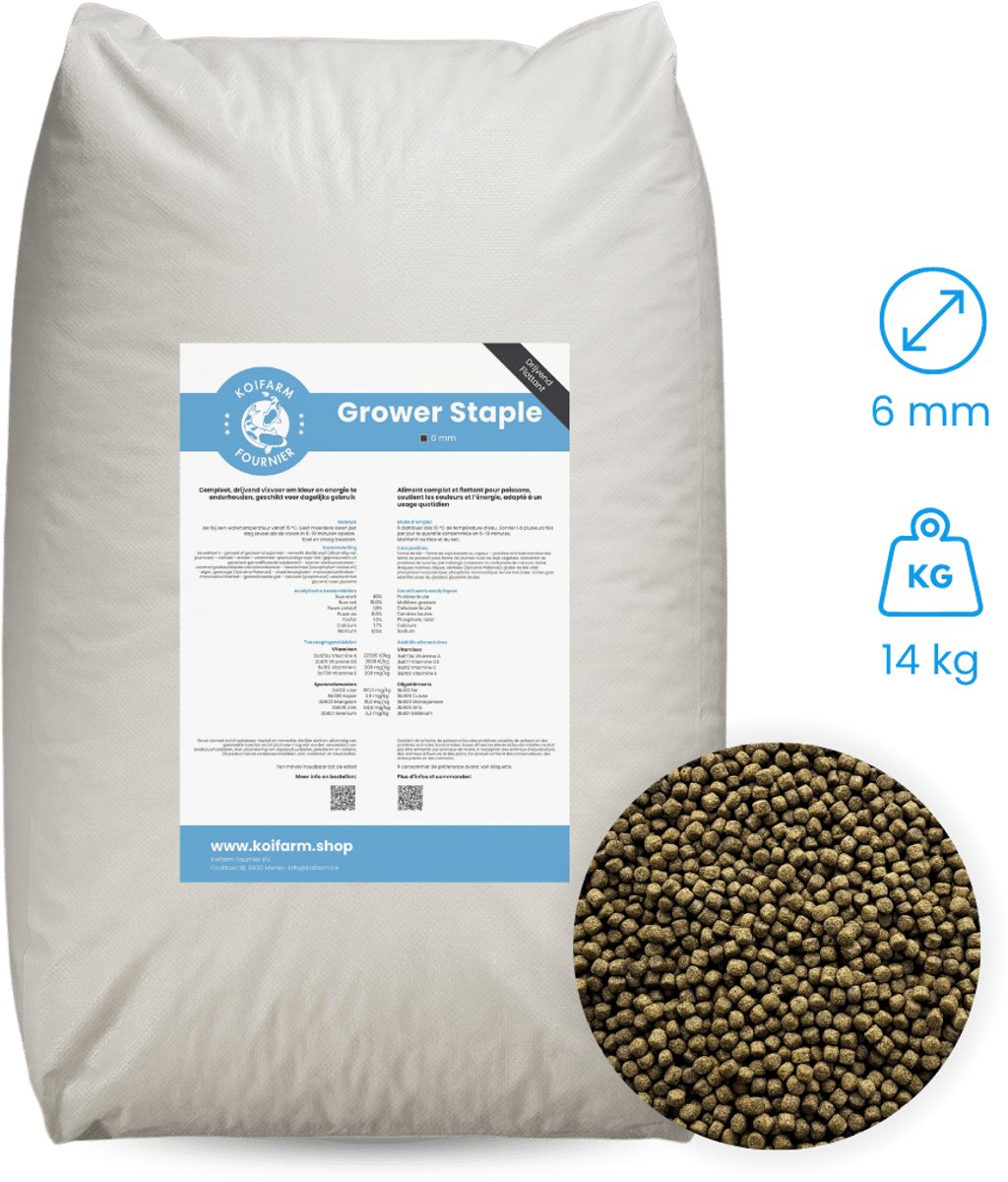 Koifarm Staple Grower – Koivoer 6 mm – 14 kg – Drijvend – Groei & Energie