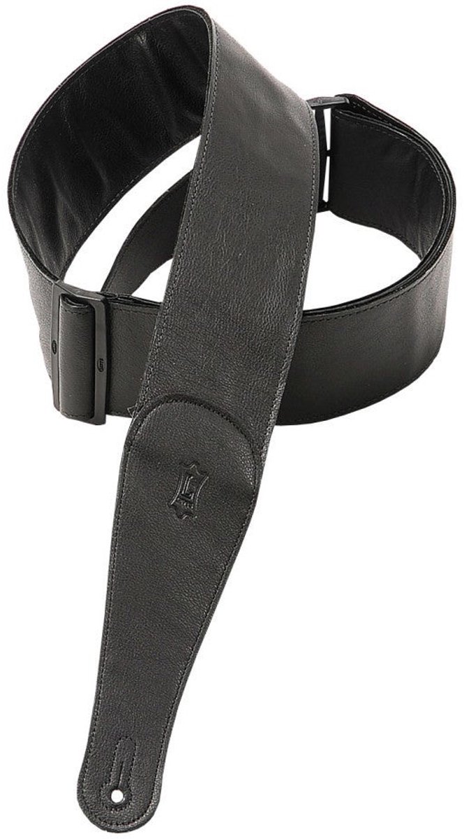 Levys Leathers M7GG3-BLK lederen gitaarband - zwart 7cm breed