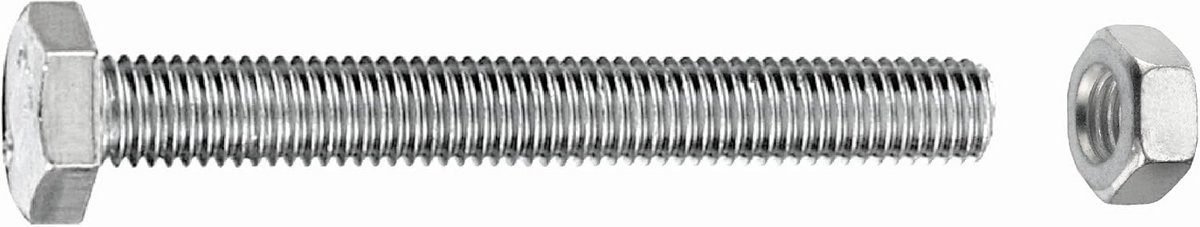 Zeskantschroeven M8 x 50 mm Roestvrij Staal DIN 933 - 1000 gram Set
