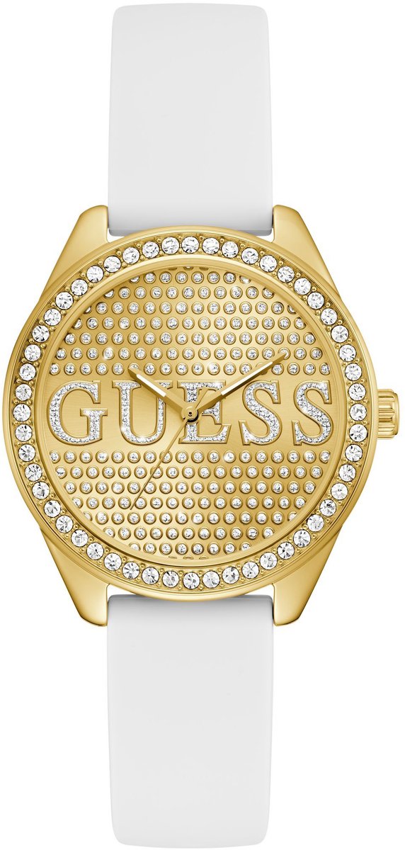 Guess Sloane Quartz Analoog Horloge Wit Behuizing: 100% Roestvrij Staal| Armband: Roestvrij Staal 36.5 mm U1462L2M