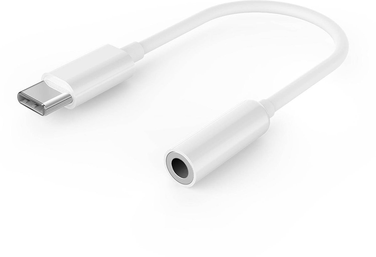 USB-C naar 3.5 mm audio adapterkabel, wit