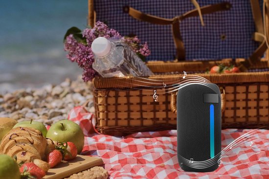 GMB-Audio BT LED Speaker, Zwart - Ultieme Draagbare Draadloze Feestspeaker met RGB Verlichting, Bluetooth v.5.3, Handsfree Bellen, FM Radio, USB & MicroSD Afspeelmogelijkheden van Merkloos — afbeelding 3