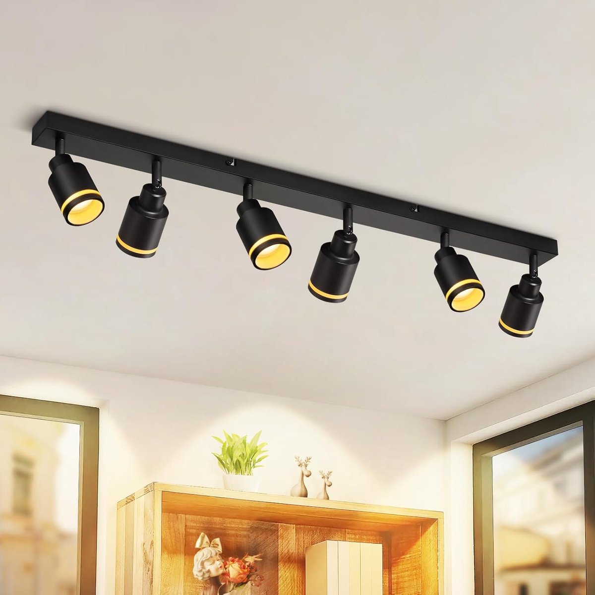 Glitzerlife - Plafondspot Plafondlamp - draaibaar en kantelbaar - opbouwspots - 6xGU10 fitting - moderne keukenlamp schijnwerper - metaal - Ø83cm - wit