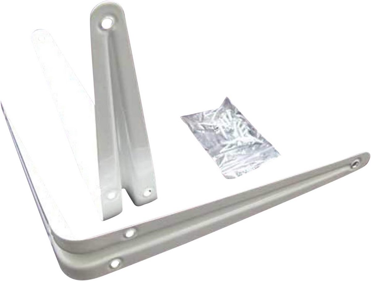 Set van 2 Plankdragers 20 cm Wit Metaal