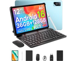 DOOGEE Tab G6 Pro VIP - Tablet - 36GB RAM + 128GB ROM (2TB/TF) - 9000mAh/18W - 12 inch 2.4K 90Hz - 4G LTE - Gemini AI - Helio G100 - 5G WiFi - Face ID - Dubbele luidsprekers - OTG - Met toetsenbord, muis, leren tas en pen
