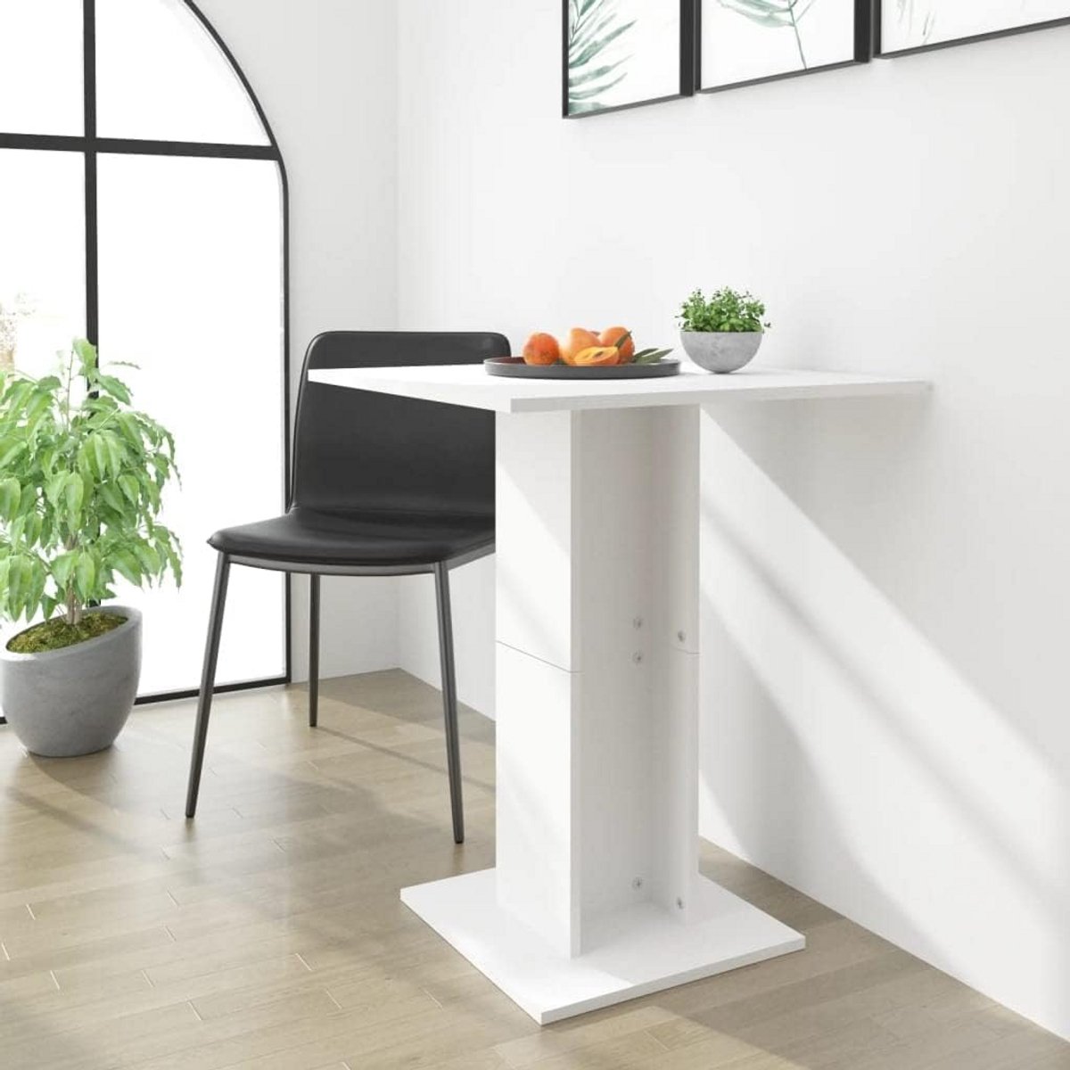 Moderne Bartafel Wit Houten Tafel voor Keuken en Eetkamer 60x60