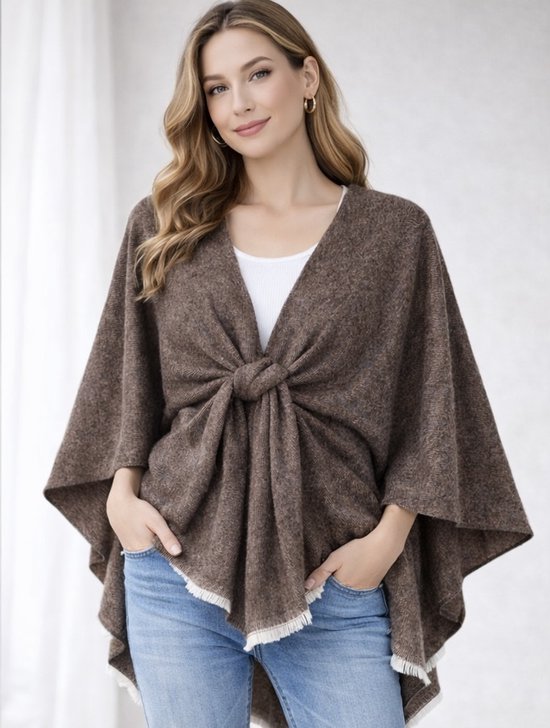 Glamexx24 Dames poncho sjaal kasjmier gevoel gebreide