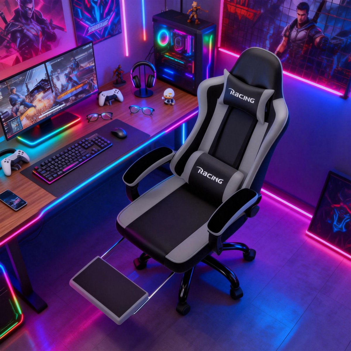 Elekiatech Model B Gaming Stoel Zwart 90°-170° Verstelbaar - Elekiatech - €109,99