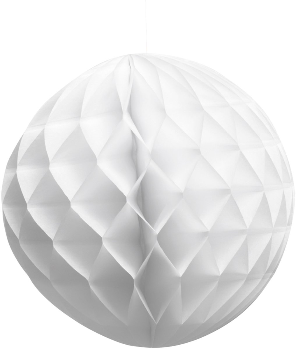 HOBI - Witte bal van honingraatpapier 25 cm