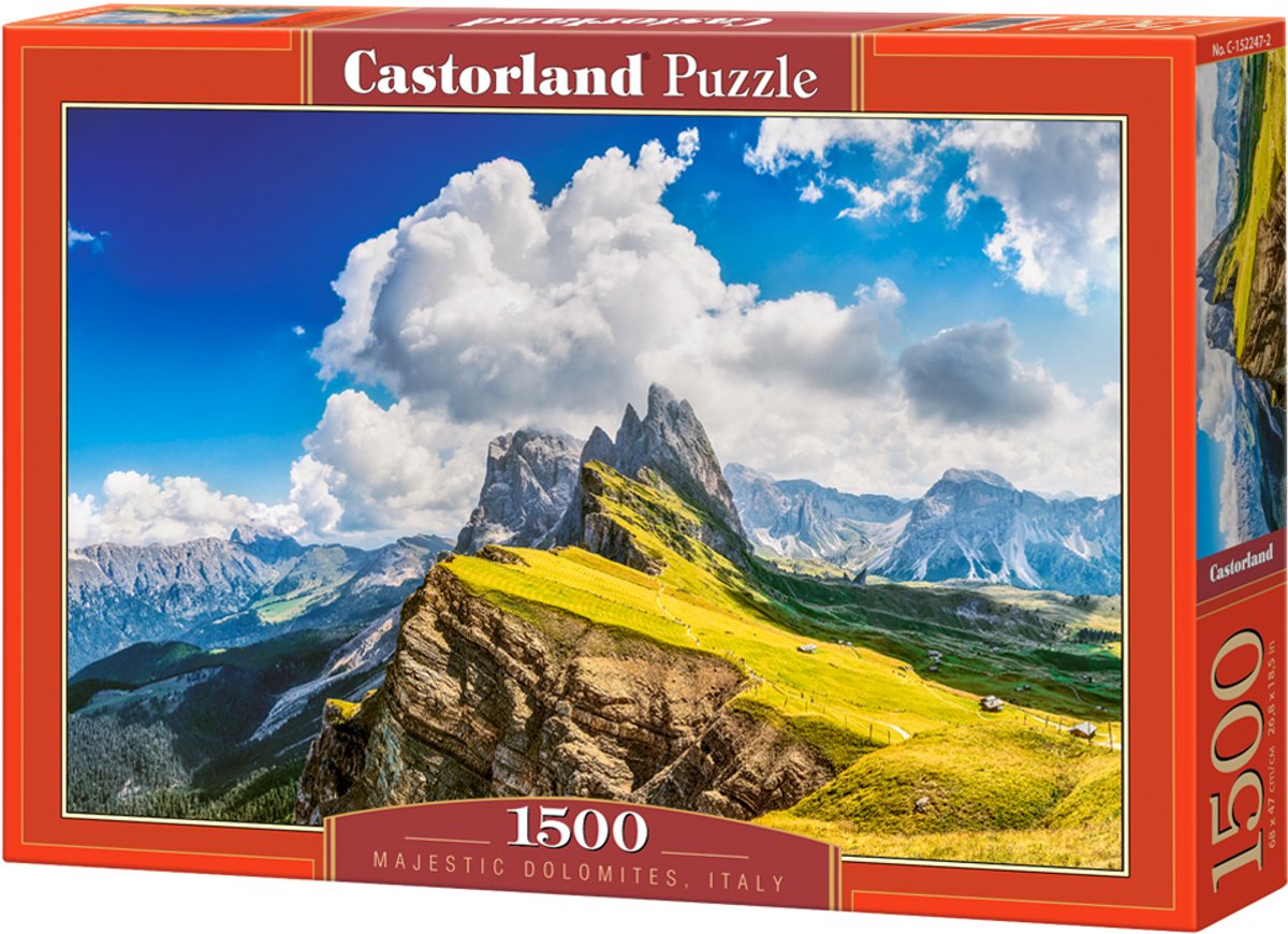 Castorland Majestic Dolomites, Italy – Puzzel – 1500 stukjes – Satijnen afwerking – Perfecte pasvorm – Europese kwaliteit