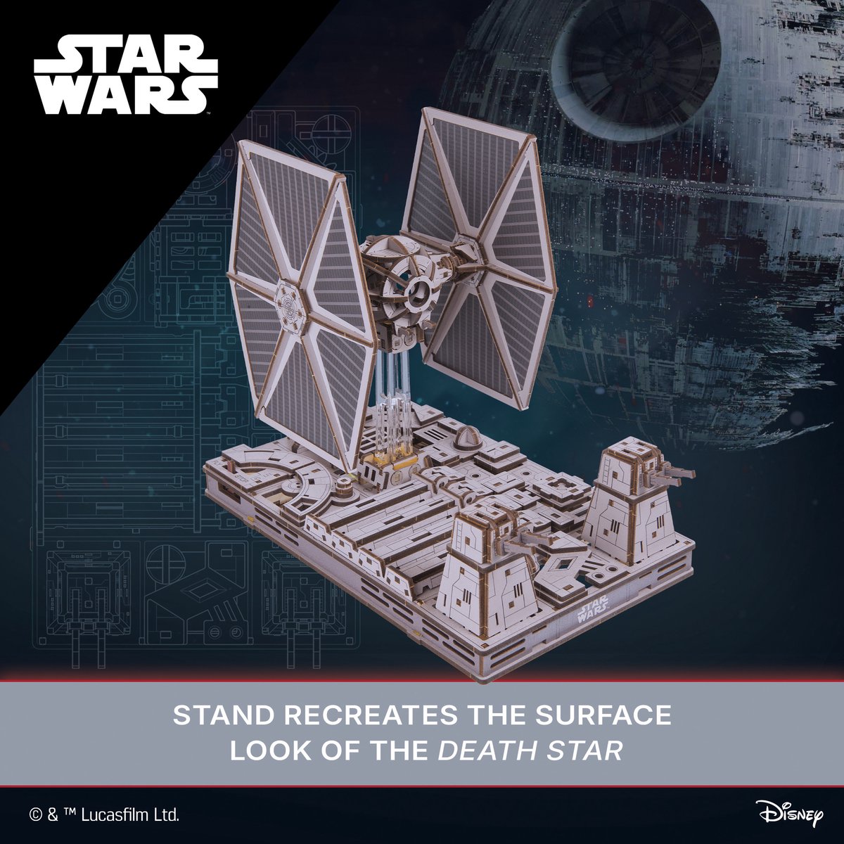 UGEARS 3D Modelbouw - Tie Fighter - Star Wars - Mechanisch Bouwpakket Hout - Educatief Speelgoed — afbeelding 5