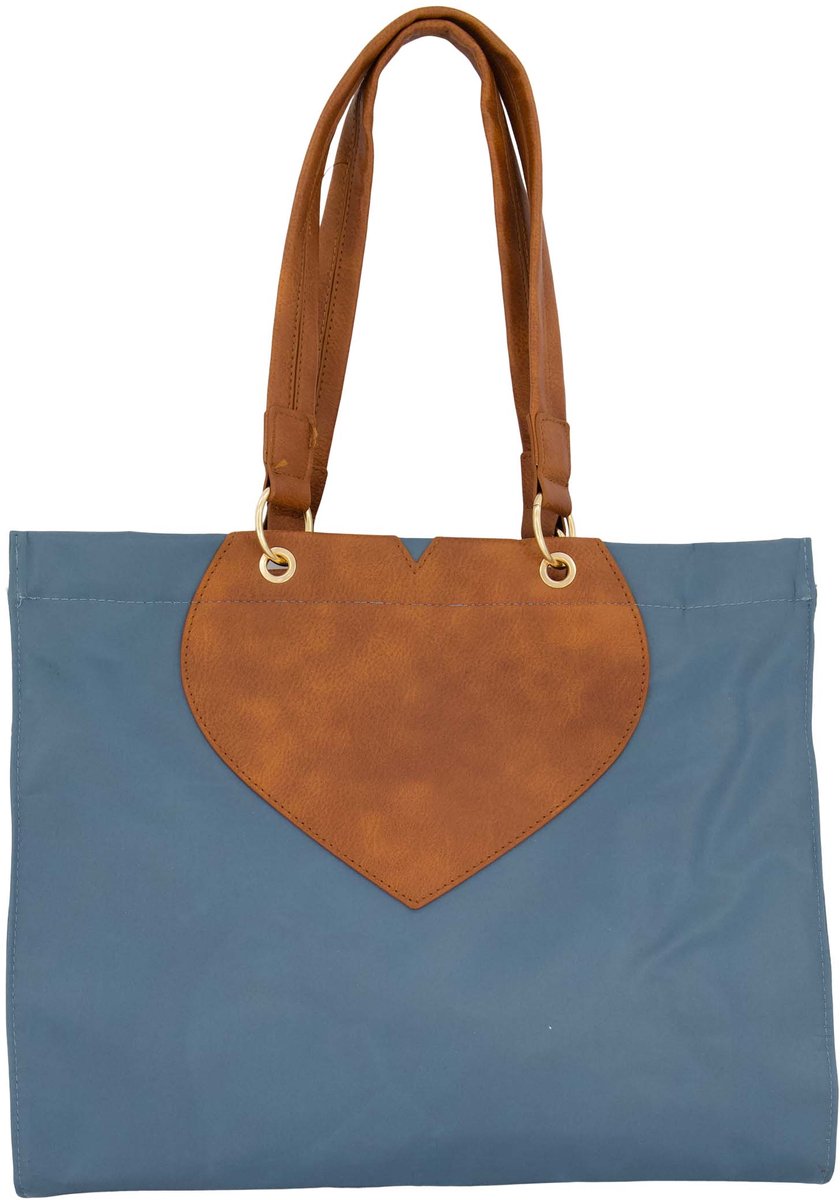 Zusss Nylon Shopper Met Hart 100% Nylon Cornflower Blue