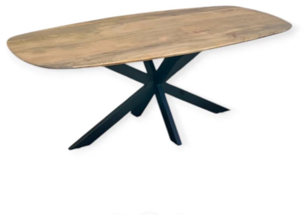 Zita Home eettafel Deens ovaal 180cm mango met metaal onderstel dutch